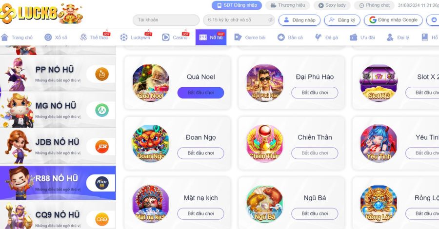 Nhà cái Luck8 hội ngộ nhiều nhà phát hàng slot game hàng đầu